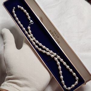 Vintage freshwater pearl necklace 16.4g Japan made silver hardware
